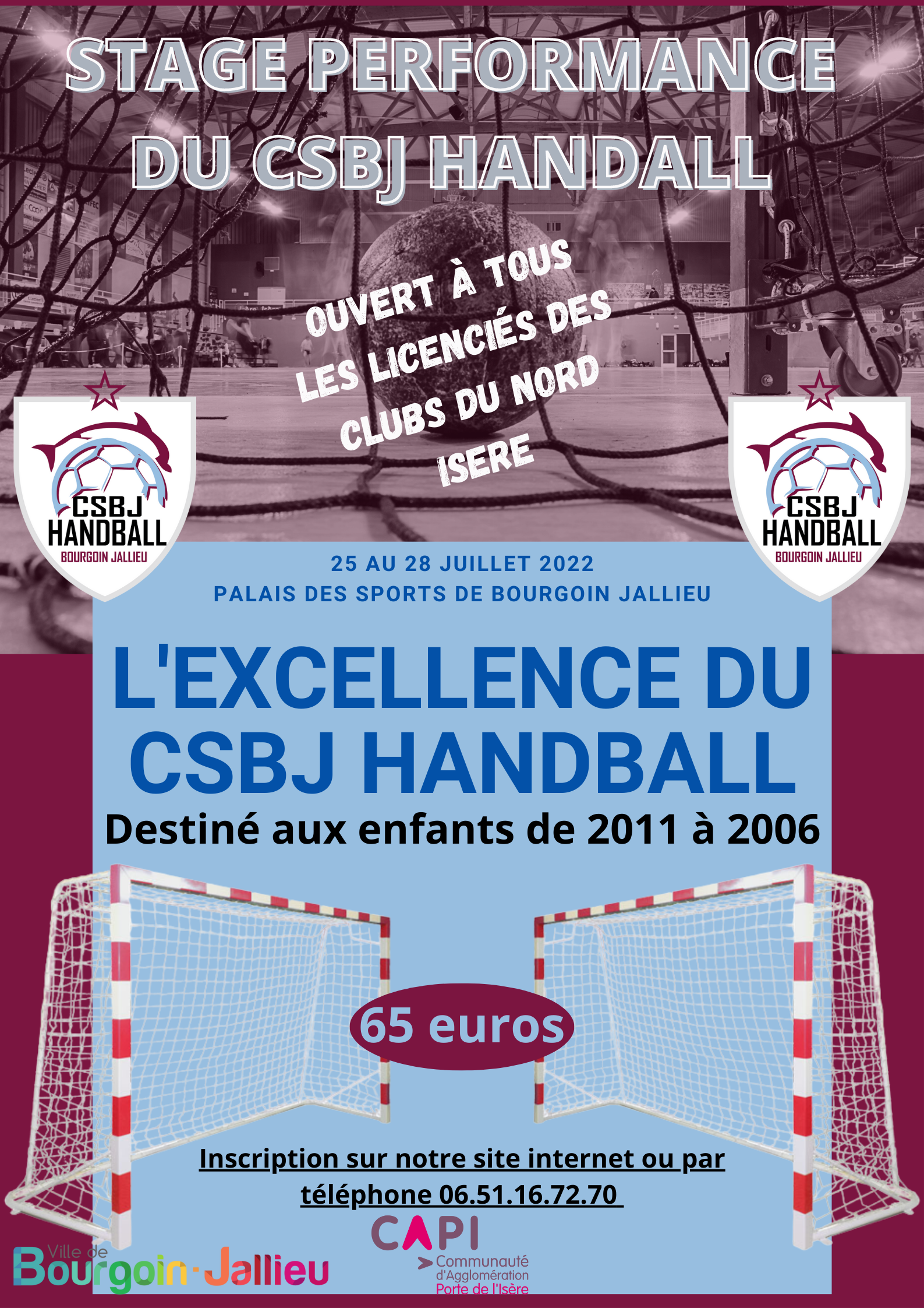 Stages Perfectionnement du CSBJ handball U13/U15/U18